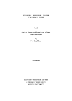 ECONOMIC RESEARCH CENTER DISCUSSION PAPER Optimal