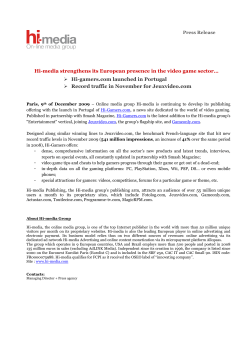 Hi-media strengthens its European presence in the video game