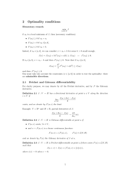 2 Optimality conditions