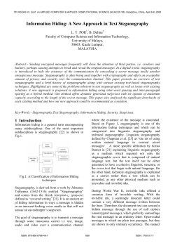 Information Hiding: A New Approach in Text