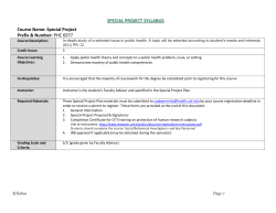 special project PLAN