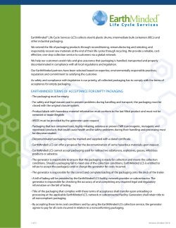 earthminded terms of acceptance for empty packaging