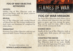 Fog Of War Objective Card Rules