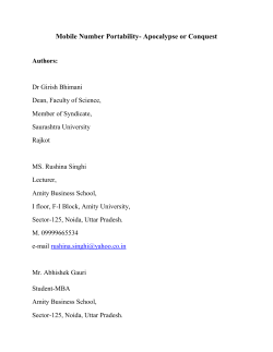 Mobile Number Portability - ACCMAN Institute of Management