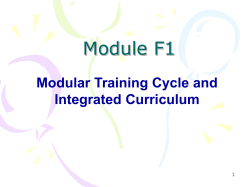 Modular Training Cycle