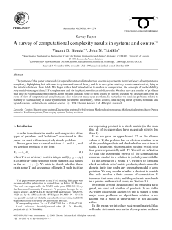 A survey of computational complexity results in systems and control