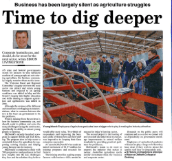 Business has been largely silent as agriculture struggles