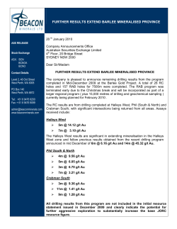 further results extend barlee mineralised province