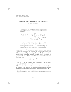 GENERALIZED BERNSTEIN-CHLODOWSKY