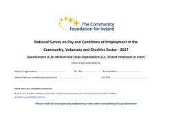 2017 Questionnaire A: for Medium and Large
