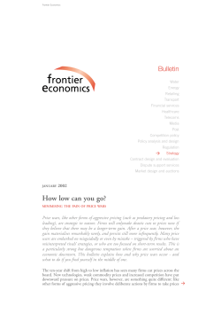 How low can you go? - Frontier Economics