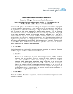 Standards for Basic Anesthetic Monitoring