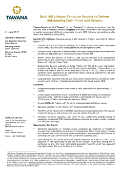 Bald Hill Lithium-Tantalum Project to Deliver