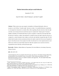 Market interaction and pro-social behavior