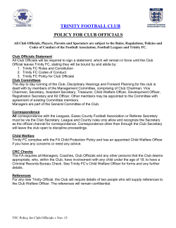 managers guide - Trinity Football Club