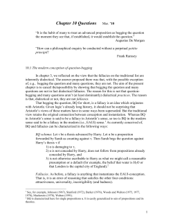 Chapter 10 Questions Mar. `10 “It is the habit of many to treat an