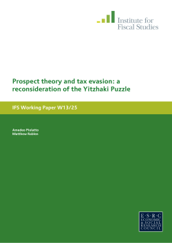 Prospect theory and tax evasion: a