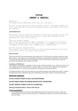 TUTOR OWNER`S MANUAL