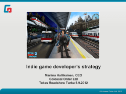 Indie game developer`s strategy