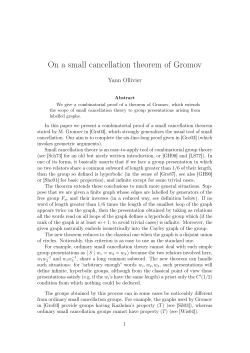 On a small cancellation theorem of Gromov
