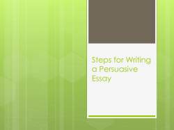 Steps for Writing a STAAR Persuasive Essay
