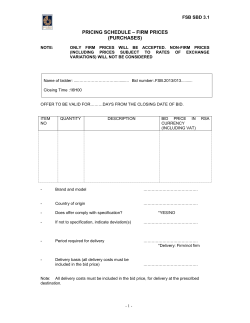 pricing schedule &ndash; firm prices