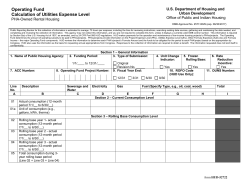 Operating Fund Calculation of Utilities Expense Level