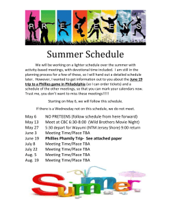 June 19 trip to a Phillies game in Philadelphia