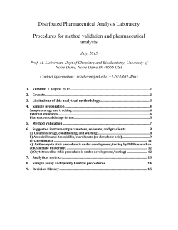 Procedures for method validation and pharmaceutical analysis