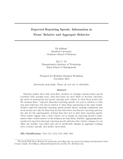 Expected Reporting Speeds: Information in Firms` Relative and