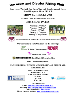 2016 show dates - Dacorum and District Riding Club