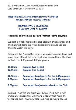 Finals Day and we have our two Premier Teams playing!!