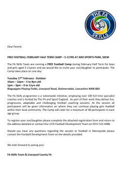 FA Skills Camp - JMO Sports Park Skem