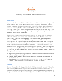 Learning Games for Girls in India: Research Brief