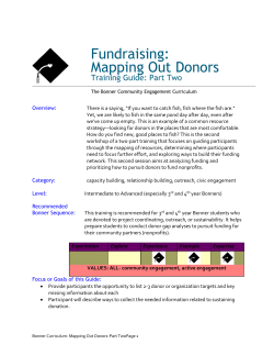 Fundraising: Mapping Out Donors Training Guide: Part Two The
