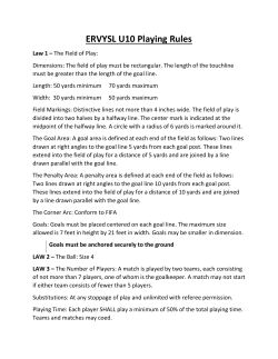 ERVYSL U10 Playing Rules