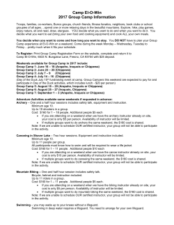 Camp El-O-Win 2017 Group Camp Information