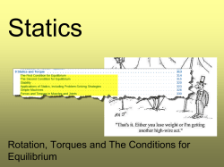 Rotation, Torques and The Conditions for Equilibrium