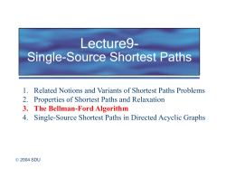 Lecture 7 Single-Source Shortest Paths Problems