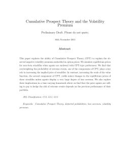 Cumulative Prospect Theory and the Volatility Premium