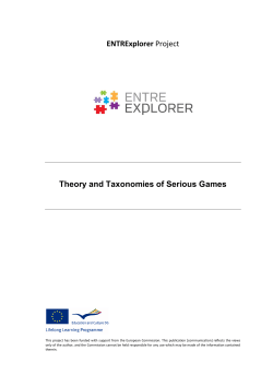ENTRExplorer Project Theory and Taxonomies of Serious Games