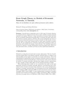 From Graph Theory to Models of Economic Networks. A Tutorial.