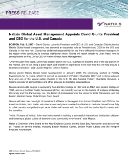 Na an atixis G nd CEO lobal As for the U sset Ma U.S. and anageme