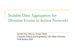 Scalable data aggregation for dynamic events in sensor networks