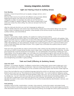 Sensory Integration Activities