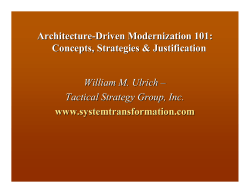Architecture-Driven Modernization 101: Concepts, Strategies