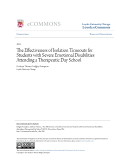 The Effectiveness of Isolation Timeouts for Students with Severe