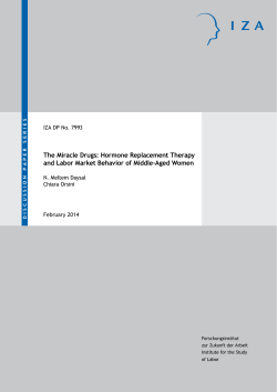 Hormone Replacement Therapy and Labor Market Behavior of