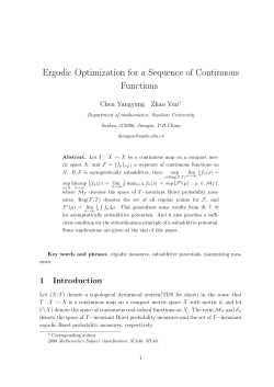 Ergodic Optimization for a Sequence of Continuous Functions