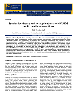 Syndemics theory and its applications to HIV/AIDS public health